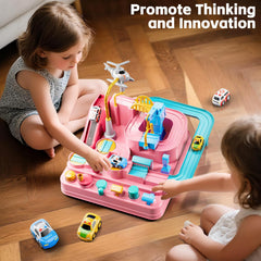 KIZONLY three small cars with police, ambulance, and taxi for imaginative play.