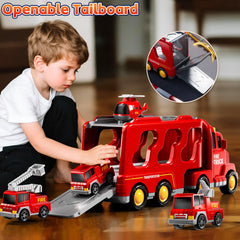 KIZONLY fire truck helicopter view for aerial rescue play