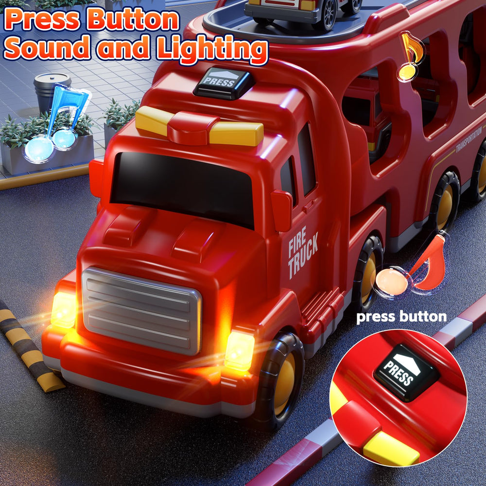 KIZONLY fire truck ladder truck for rescue role-play
