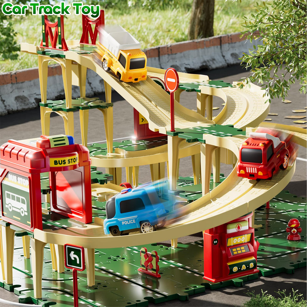KIZONLY Puzzle Racer curve track enables flexible track designs for imaginative sessions.