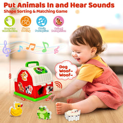 KIZZYEA animal pieces for barn promote shape sorting and recognition