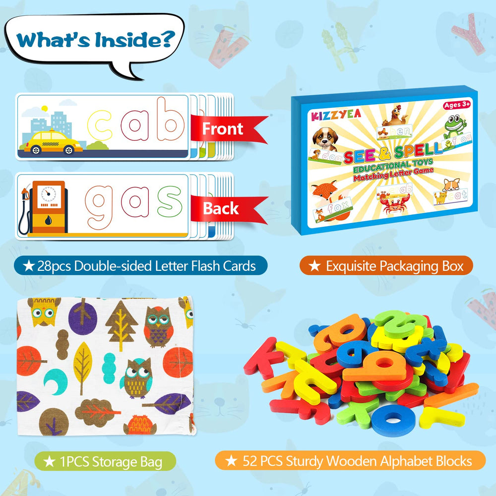 KIZZYEA CVC word builders set supports spelling play