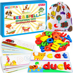 KIZZYEA learning letter flash cards for early reading and word building
