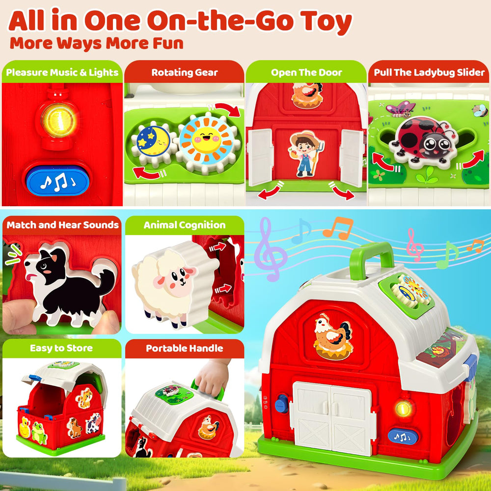 KIZZYEA musical red barn with props sparks color and sound exploration