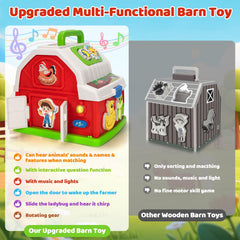 KIZZYEA shape-sort barn fosters hand-eye coordination through guided play