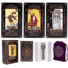 KLEDERY tarot beginners deck in black promotes intuitive readings