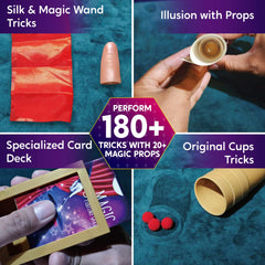 Klever Kits 180+ Magic Set cups and balls: classic tools for sleight-of-hand practice.