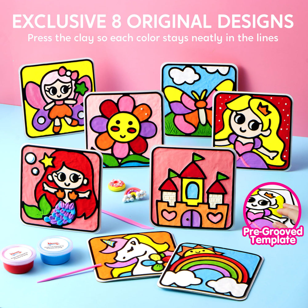 Klever Kits grooved board colors guide kids to stay inside lines while coloring.
