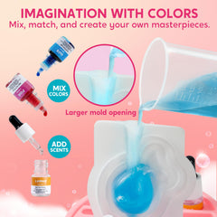 Klever Kits colors-glitter-station adds shimmer during mixing and design