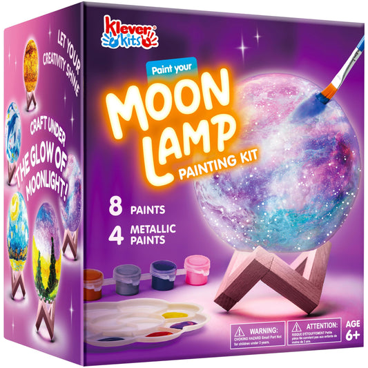 Klever Kits DIY 3D Moon Night Light base glowing softly for ambiance