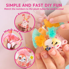 Klever Kits DIY plush keychains puppy close-up, stitch-by-stitch progress boosts concentration.
