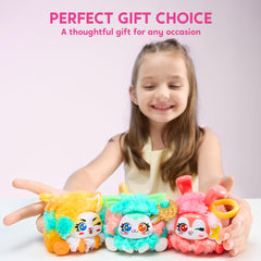 Klever Kits DIY plush keychains rabbit close-up, easy color customization sparks imagination.