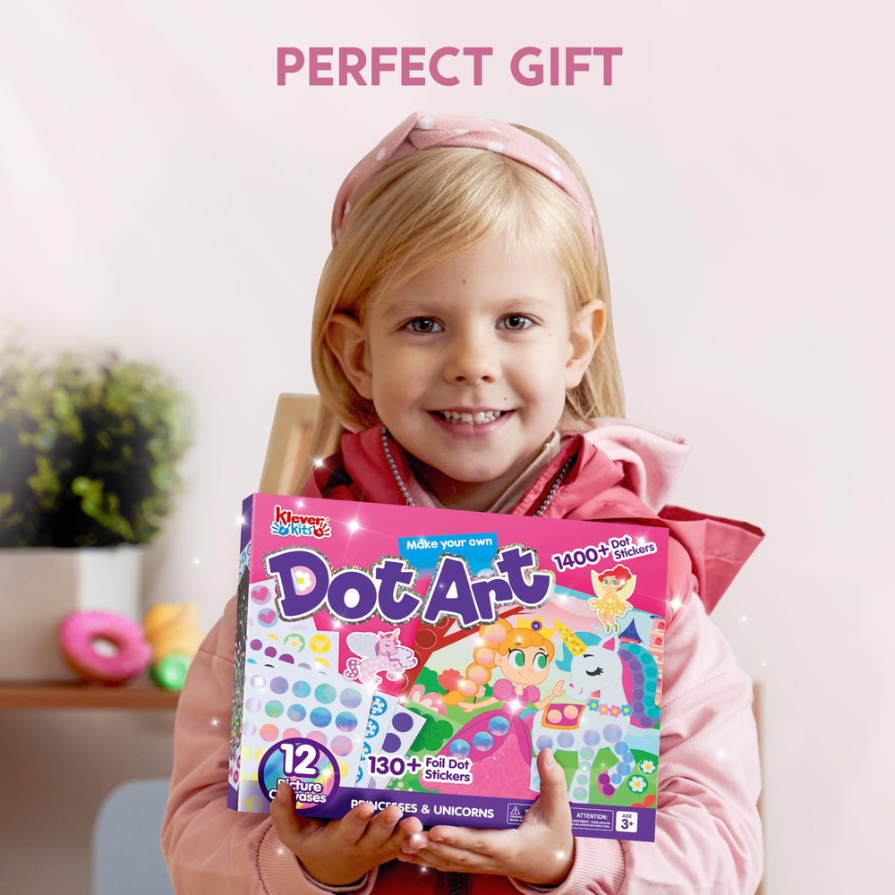 Klever Kits Dot Art Kit gift-ready packaging makes a perfect birthday present.