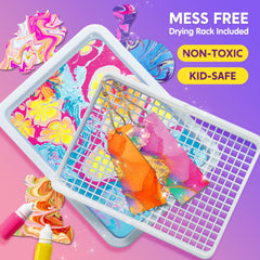 Klever Kits drying rack keeps marbling projects neat while they dry