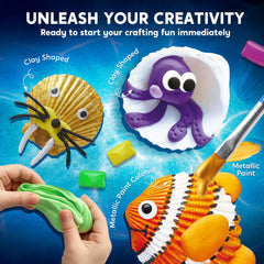 Klever Kits metallic paints add shimmering accents to shells.