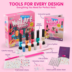 Klever Kits nail art tools including file, buffer and tweezers