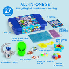 Klever Kits outer space sensory bin rocks provide varied textures for discovery.