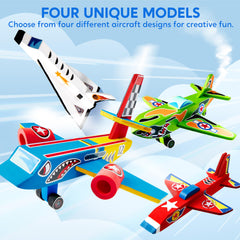 Klever Kits passenger plane wooden aircraft for detailed coloring and pretend flights.