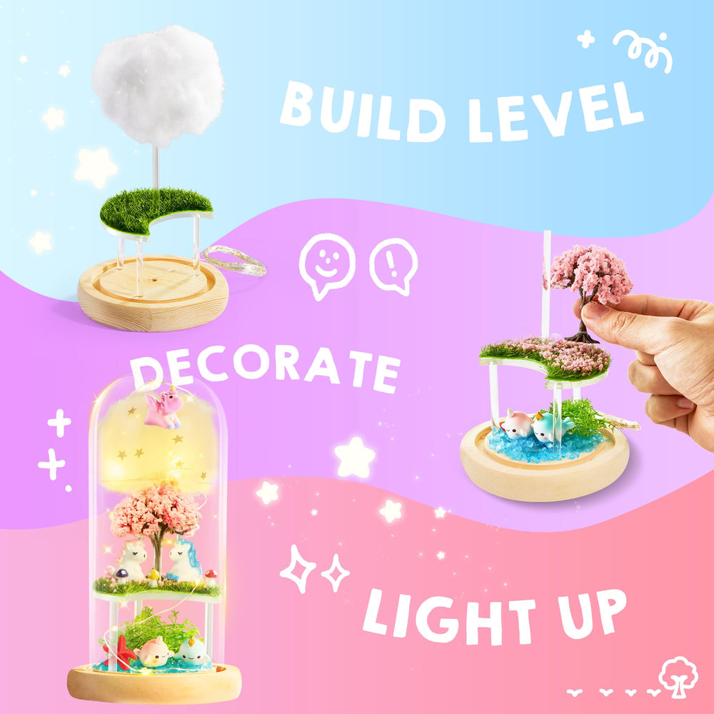 Klever Kits pink tree with unicorn inspires gentle nighttime imagination and color.