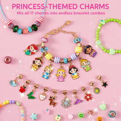 Klever Kits princess charm set display reveals seven princess charms