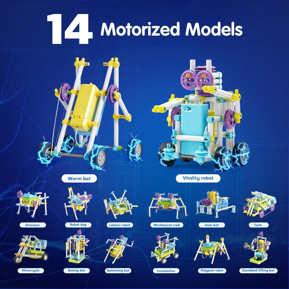 Klever Kits walking robot model demonstrates motion engineering for kids.