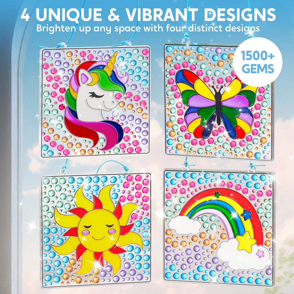 Klever Kits window art rainbow suncatcher shines when hung in sunlight