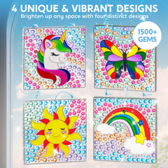 Klever Kits window art rainbow suncatcher shines when hung in sunlight