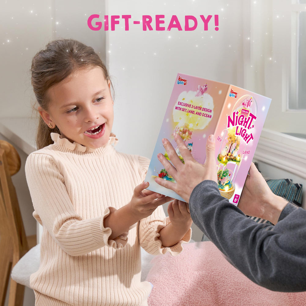 Klever Kits wooden base with built-in light keeps power tidy and safe.