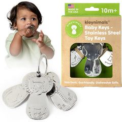 Kleynimals elephant key toy for safe, durable sensory play.