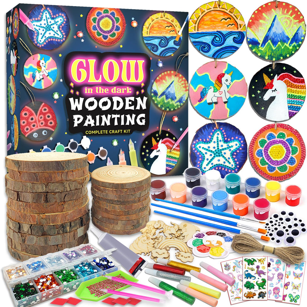 klmars Glow wooden painting kit box with all-in-one supplies for creative play