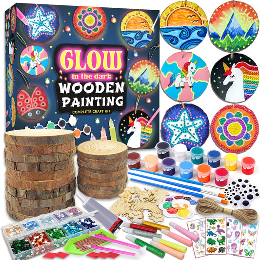 klmars Glow wooden painting kit box with all-in-one supplies for creative play