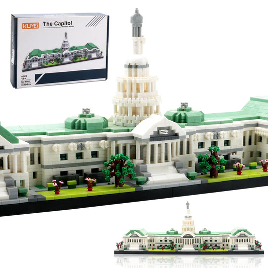 KLMEi Capitol Building assembly parts show precise micro bricks for a hands-on display.