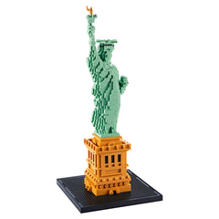 KLMEi Statue of Liberty micro blocks model enhances home or office décor.
