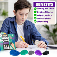 KLT fidget stone in office use for silent stress distraction