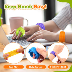 KLT wearable fidget on wrist demonstrating discreet calm-down during activities.