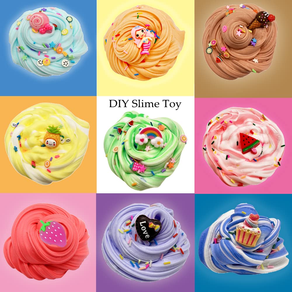KMBTQRE Butter Slime Kit texture close-up emphasizes soft, non-sticky feel.