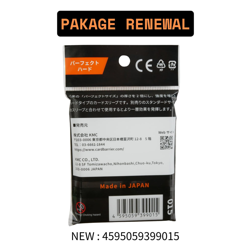 Packaging of KMC Perfect Hard sleeve showing easy opening and organization.