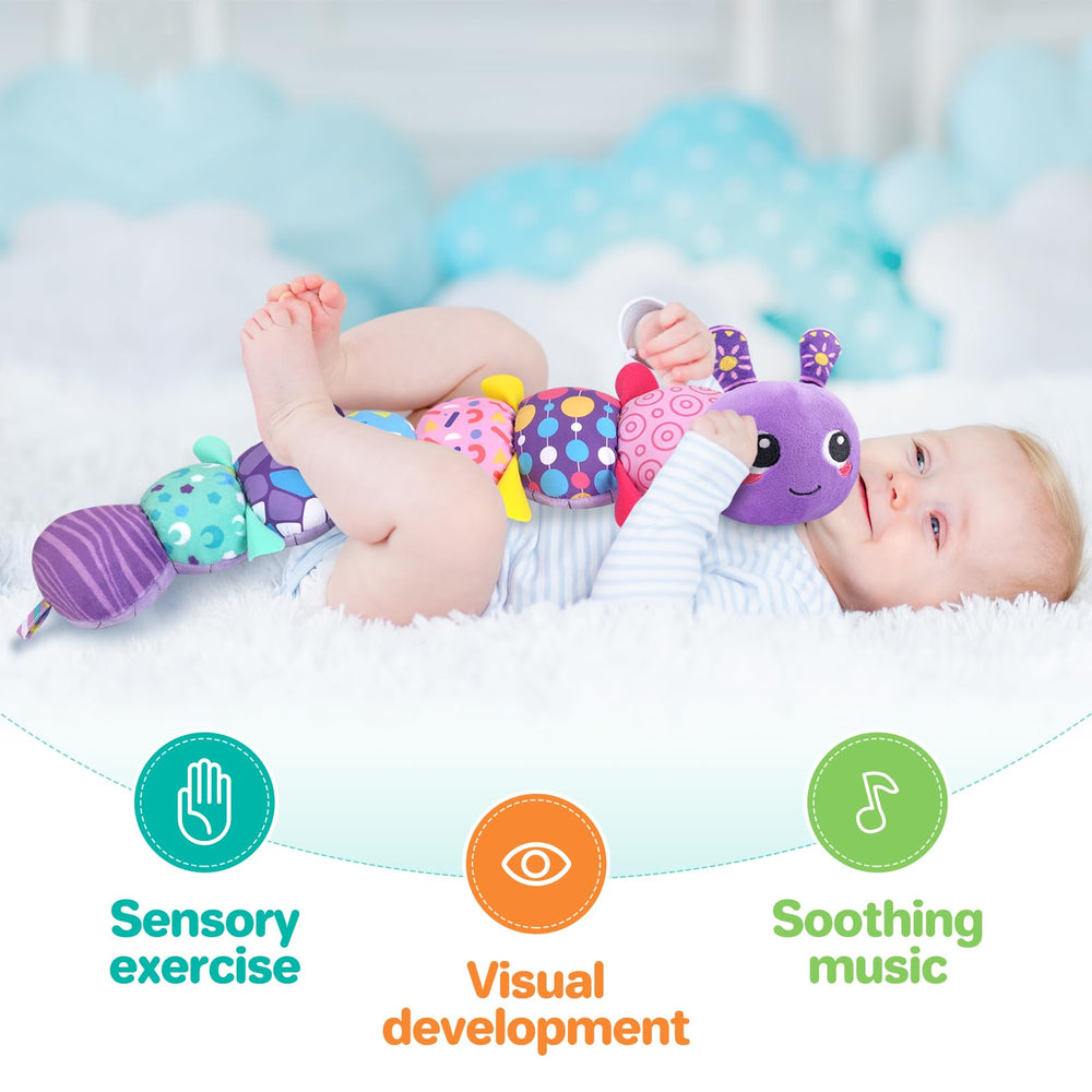 KMUYSL soft animal with squeaker to attract baby attention and soothe with sound.