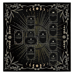 Knana altar cloth featuring moon engraving enhances focused divination ambiance.