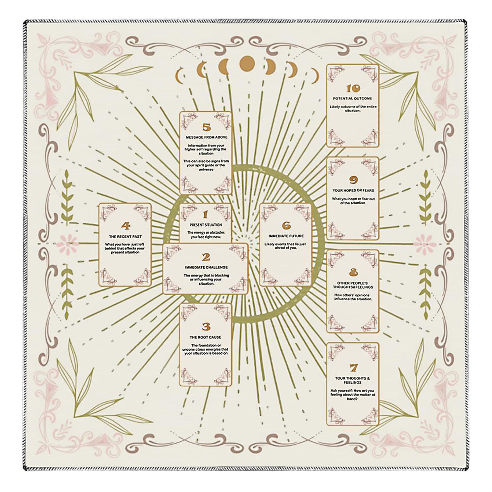 Knana altar cloth velvet tarot mat in white provides a clean base for readings.