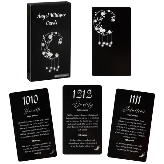 Knana Angel Numbers card deck front design signaling new beginnings for daily meditation.