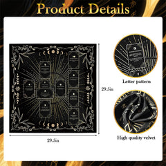 Knana velvet tarot mat in black provides a soft, stable reading surface.