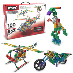 K'NEX 100 Model Building Set in box showing 863 pieces for endless creativity
