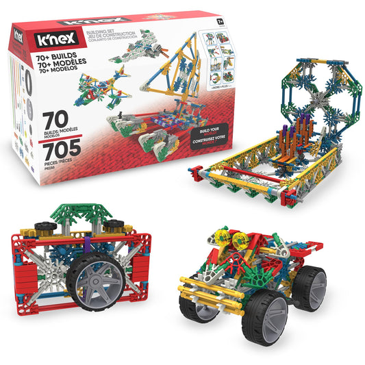 K'NEX 70 Model Building Set with 705 classic parts for imaginative construction.