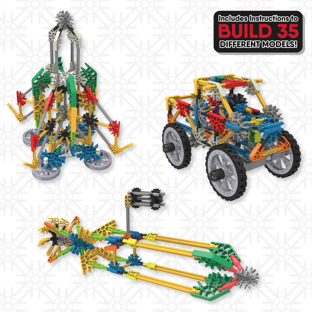 K'NEX Adventure Wheels airplane model with rotors ready to fly