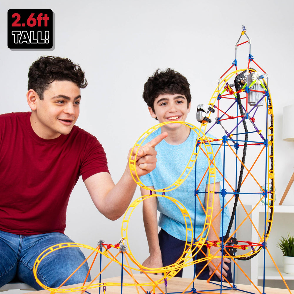 K'NEX Amazin' 8 Coaster parts highlight snap-together precision and sturdy construction