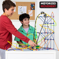 K'NEX Education roller coaster half-pipe model for varied track ideas.