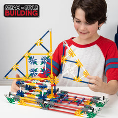 K'NEX moving parts with wheels and rotors enable interactive play.