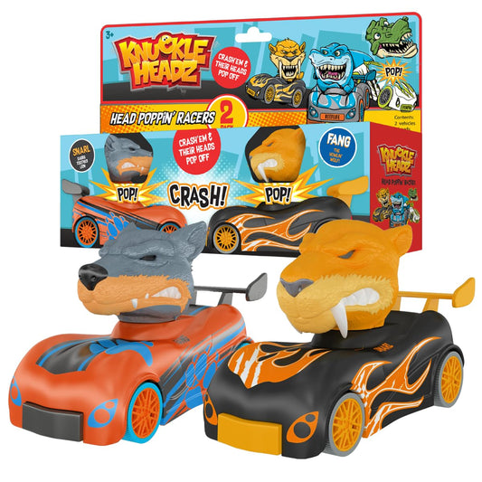 Knuckle Headz Tiger front view shows the popping action for exciting play.