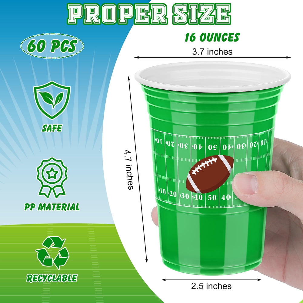Kochorie 16-ounce football cups in durable PP material for reliable serving.